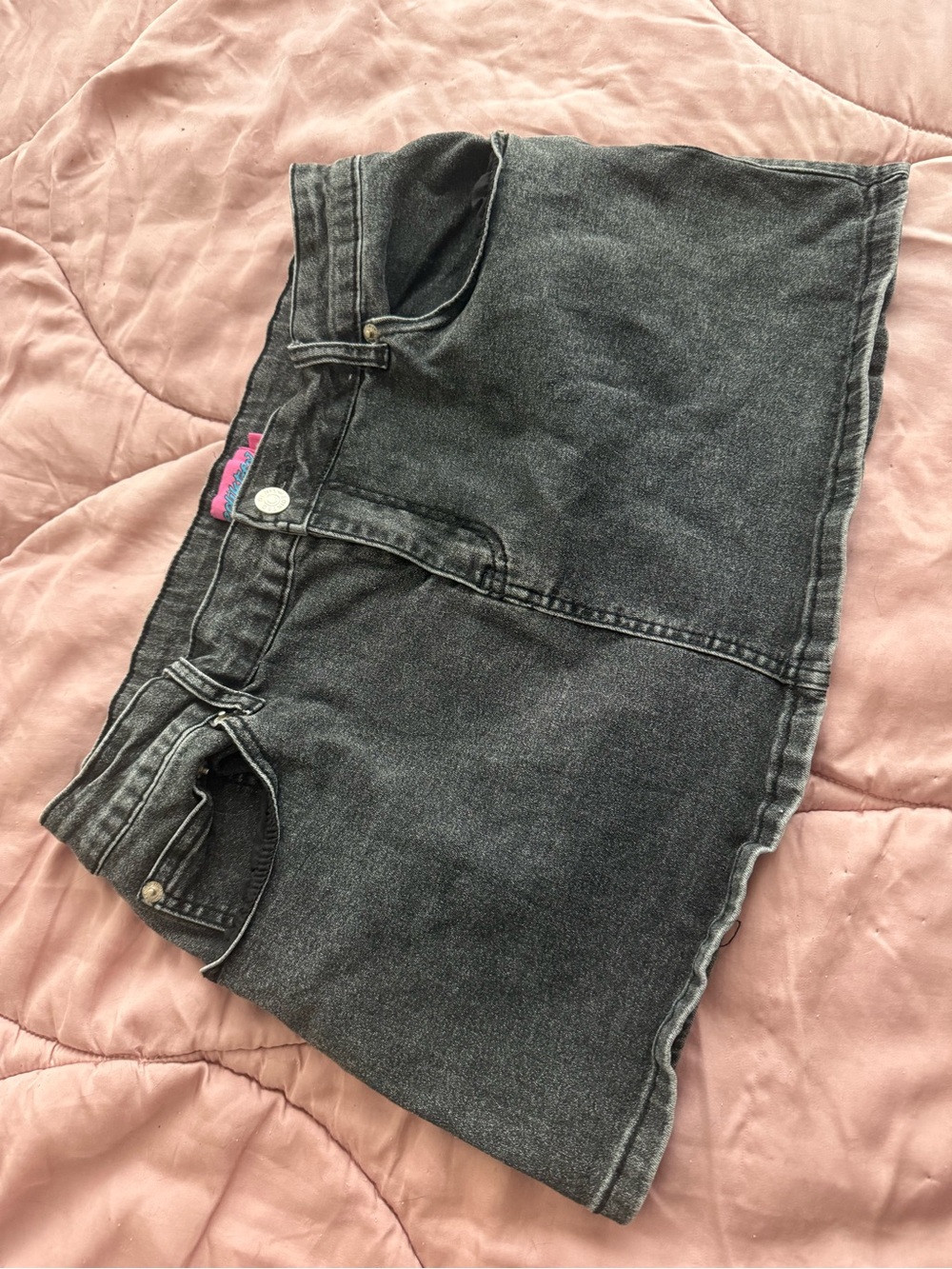 Dark Denim Stretchy Edikted Mini Skirt - size M